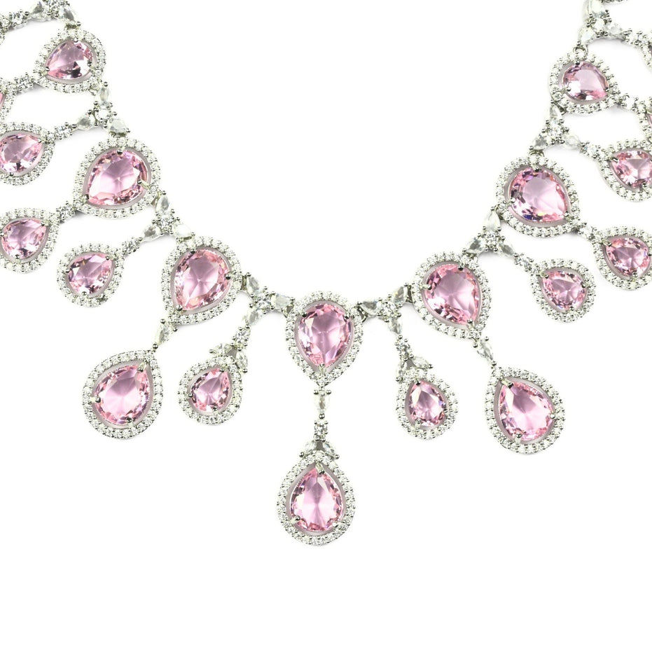 Enchanted Emerald Elegance Necklace in Rhodium - Opal Touch