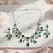 Enchanted Emerald Elegance Necklace in Rhodium - Opal Touch