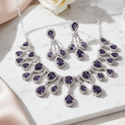 Enchanted Emerald Elegance Necklace in Rhodium - Opal Touch