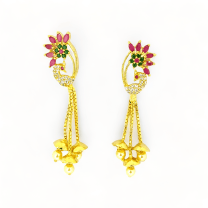 Opal Touch - Enchanted Emerald Glow Earrings - Earrings