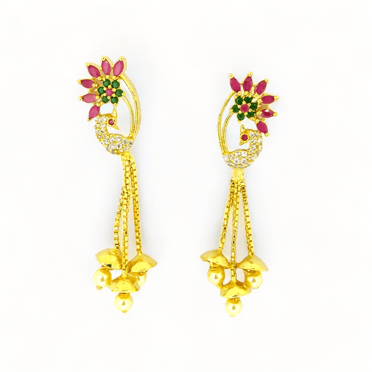 Opal Touch - Enchanted Emerald Glow Earrings - Earrings