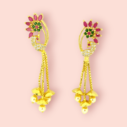 Opal Touch - Enchanted Emerald Glow Earrings - Earrings