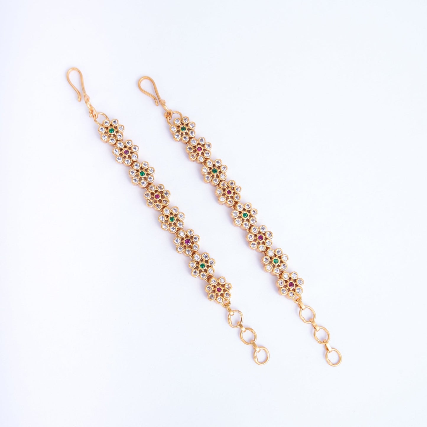 Opal Touch - Enchanted Forest Red-Green Ear Chain - Ear chain (Matil)