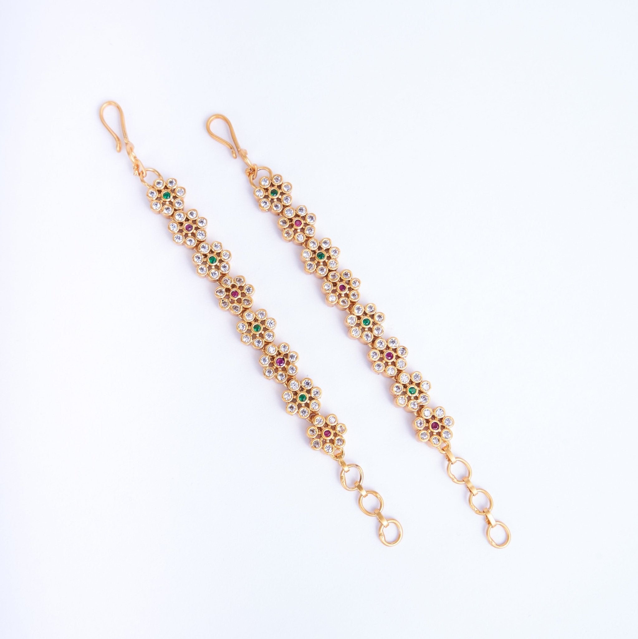 Opal Touch - Enchanted Forest Red-Green Ear Chain - Ear chain (Matil)