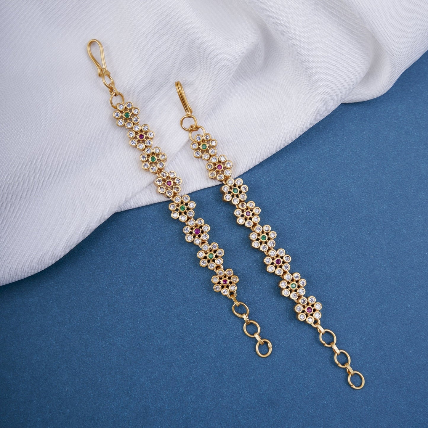 Opal Touch - Enchanted Forest Red-Green Ear Chain - Ear chain (Matil)