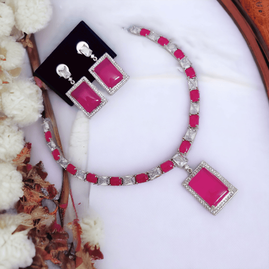 Opal Touch - Enchanted Ivy Green Necklace in Rhodium - Necklace