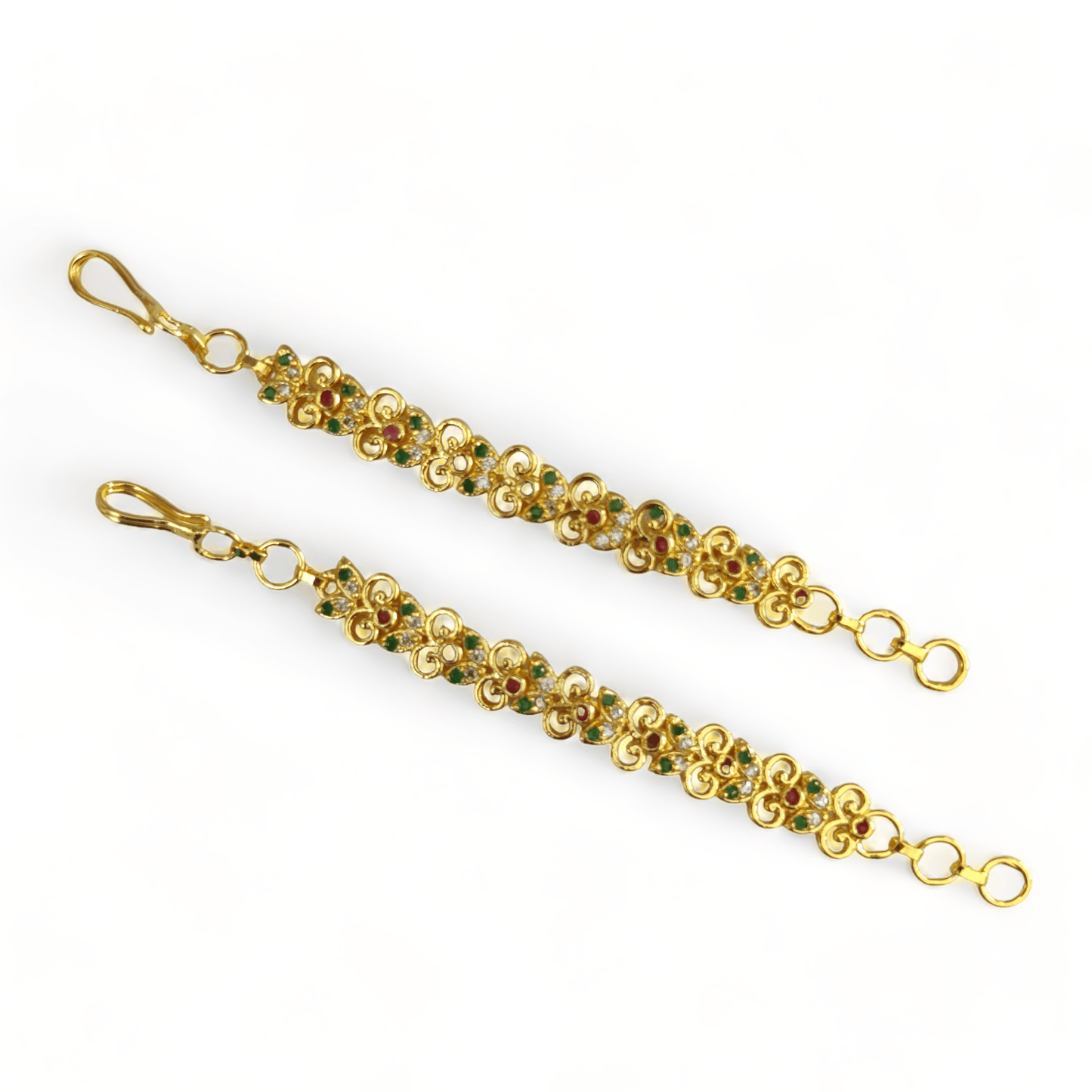 Opal Touch - Enchanted Legacy Matil - Red-Green-White Gold Plated - Ear Chain