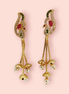 Opal Touch - Enchanted Scarlet Gleam Earrings - Earrings