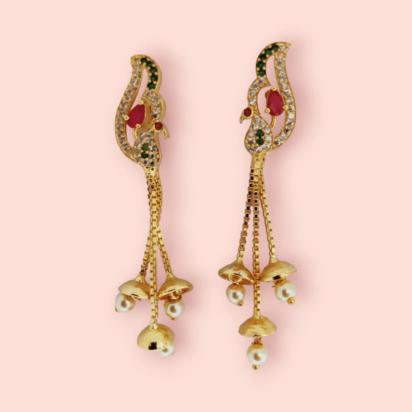 Opal Touch - Enchanted Scarlet Gleam Earrings - Earrings