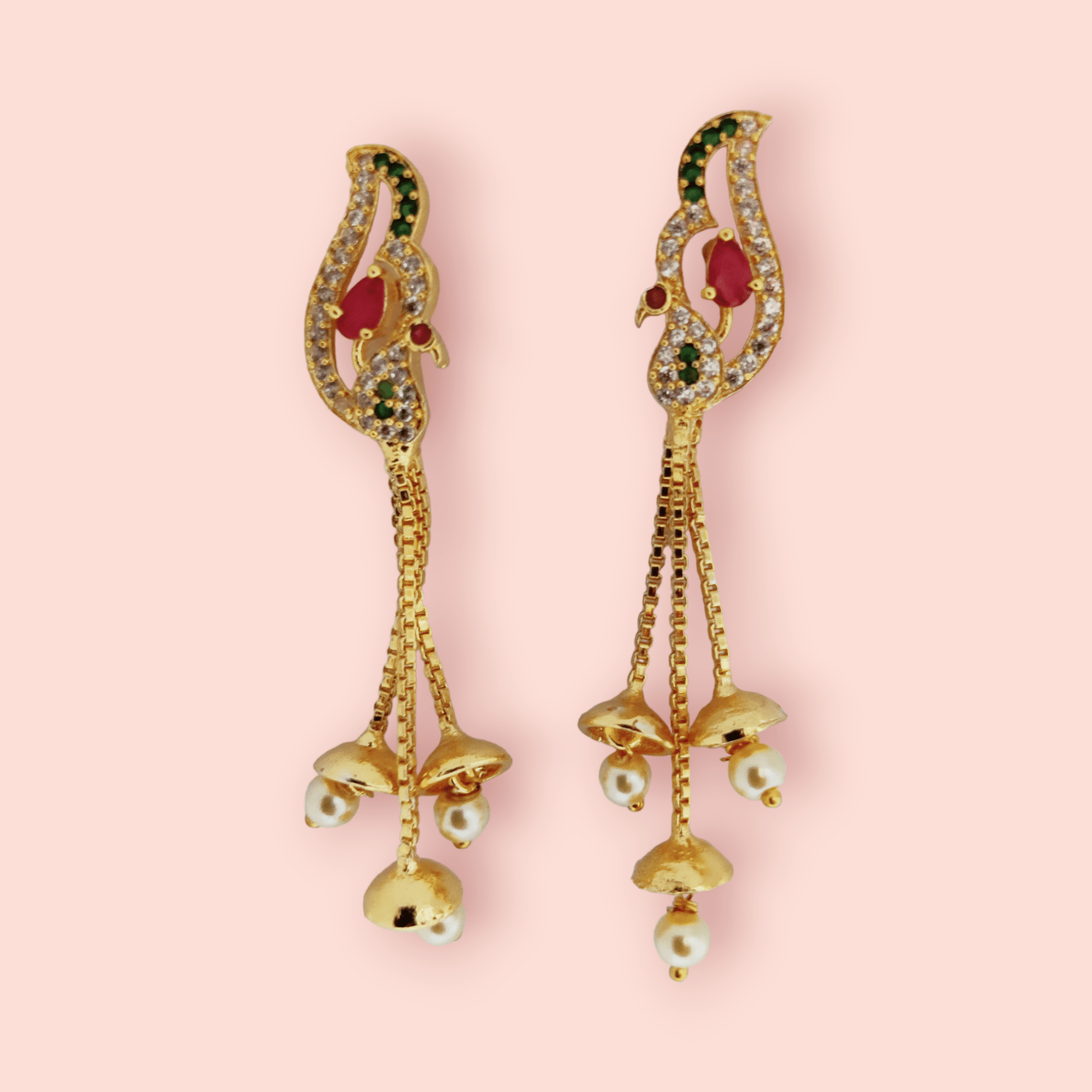 Opal Touch - Enchanted Scarlet Gleam Earrings - Earrings