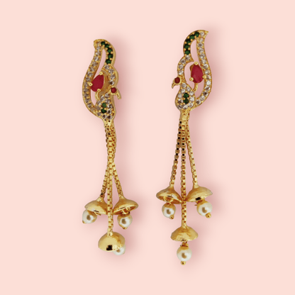 Opal Touch - Enchanted Scarlet Gleam Earrings - Earrings