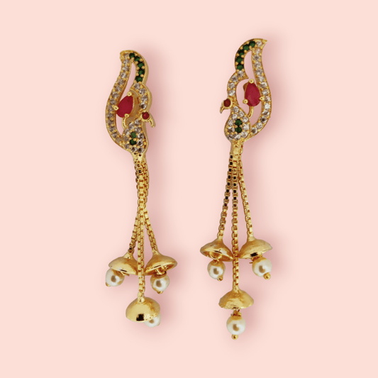 Opal Touch - Enchanted Scarlet Gleam Earrings - Earrings