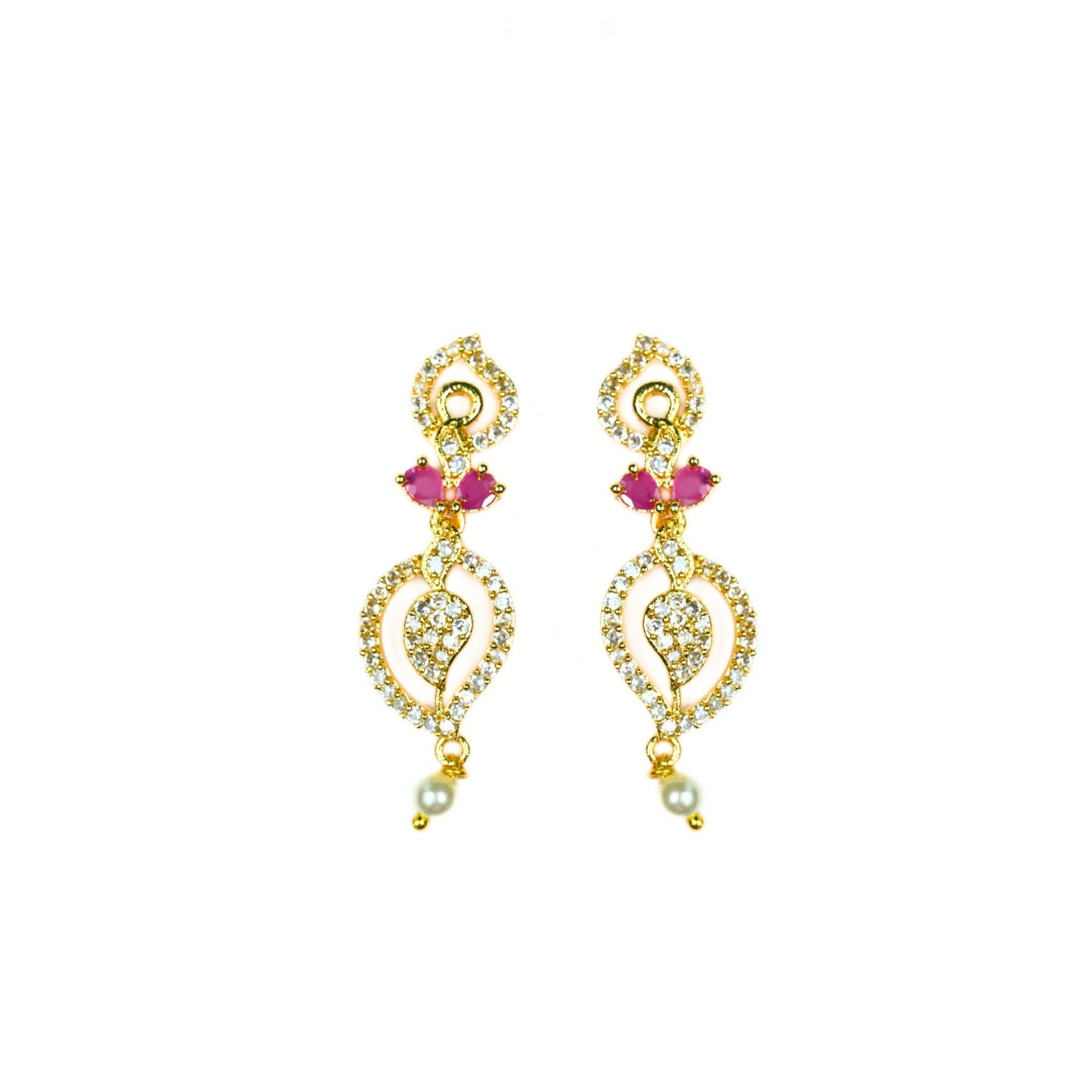 Necklace - Enchanted Sprial Gold Plated Necklace Set - Opal Touch