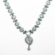 Necklace - Enchanted Sprial Rhodium Plated Necklace Set - Opal Touch