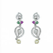 Necklace - Enchanted Sprial Rhodium Plated Necklace Set - Opal Touch