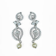Necklace - Enchanted Sprial Rhodium Plated Necklace Set - Opal Touch