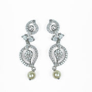 Necklace - Enchanted Sprial Rhodium Plated Necklace Set - Opal Touch