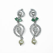 Necklace - Enchanted Sprial Rhodium Plated Necklace Set - Opal Touch