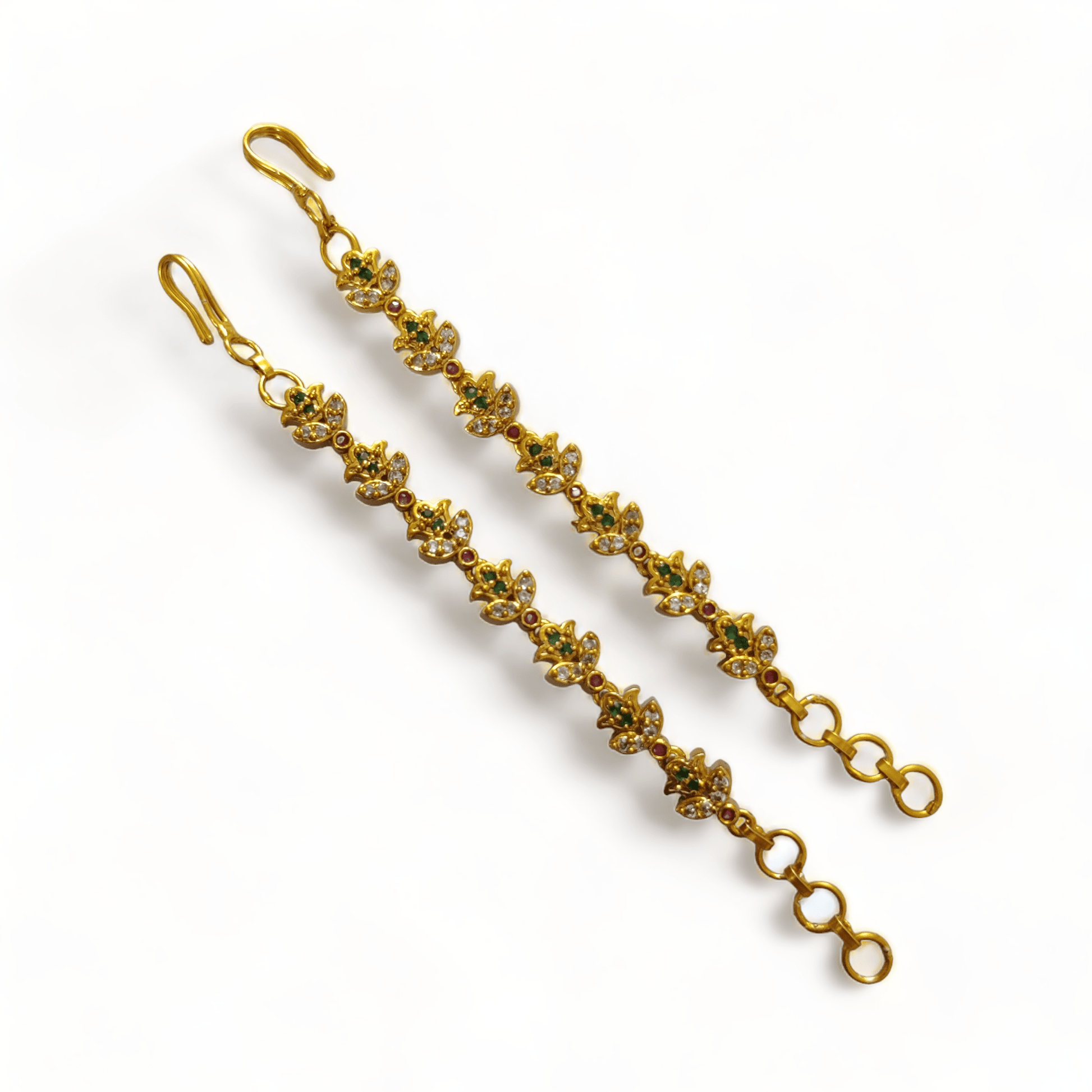 Opal Touch - Enchanted Symphony Matil - Red-Green-White Matte Plated Black - Ear Chain