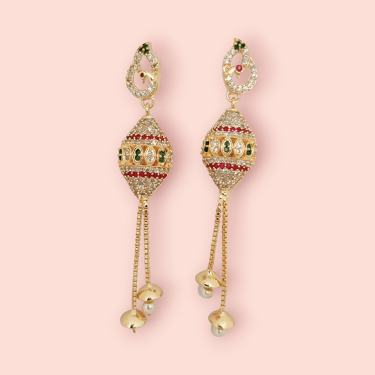 Opal Touch - Enchanted Tricolor Gleam Earrings - Earrings