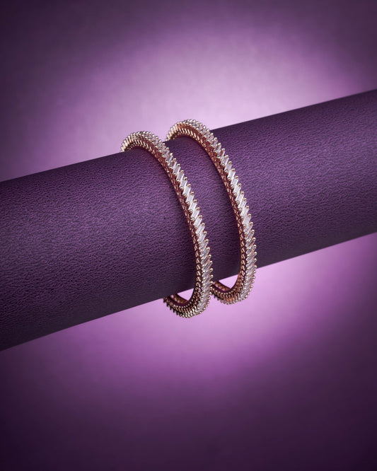 Opal Touch - Enchanting AD Rose Gold Bangles (Pack of 2) - Bangles