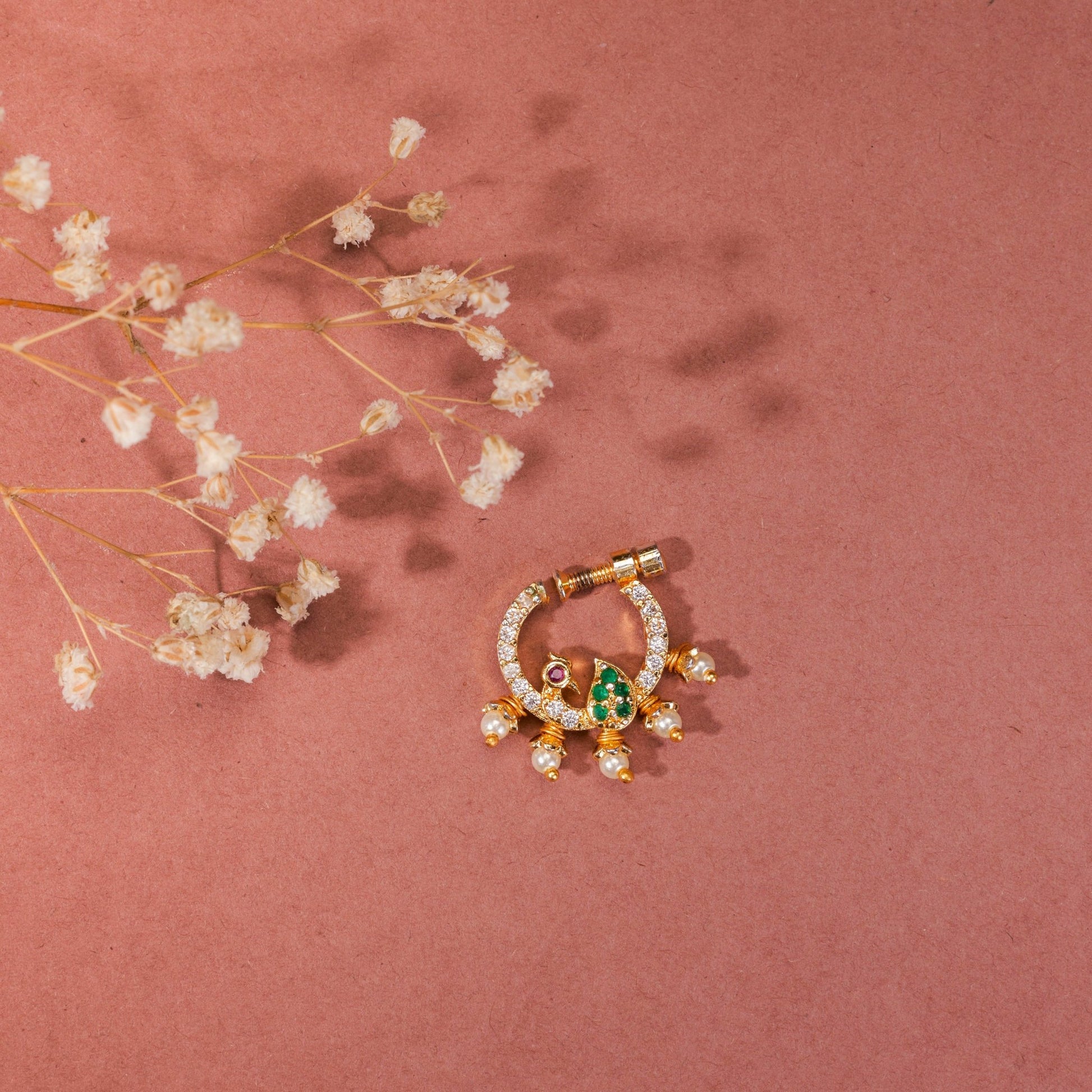 Enchanting Emerald Nose Pin - Opal Touch