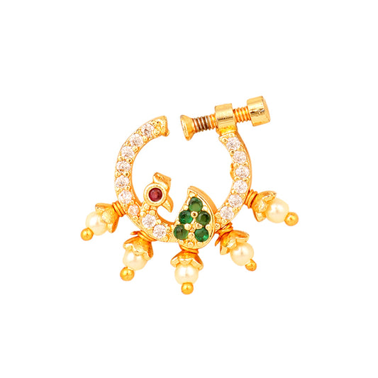 Opal Touch - Enchanting Emerald Nose Pin - Nose pin