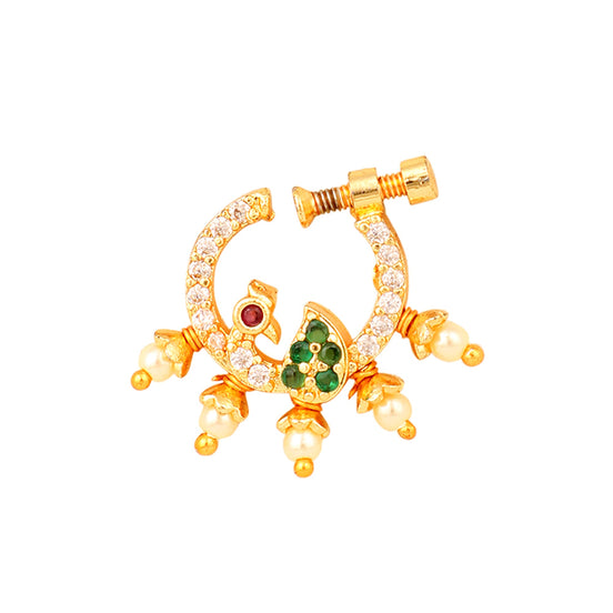 Opal Touch - Enchanting Emerald Nose Pin - Nose pin
