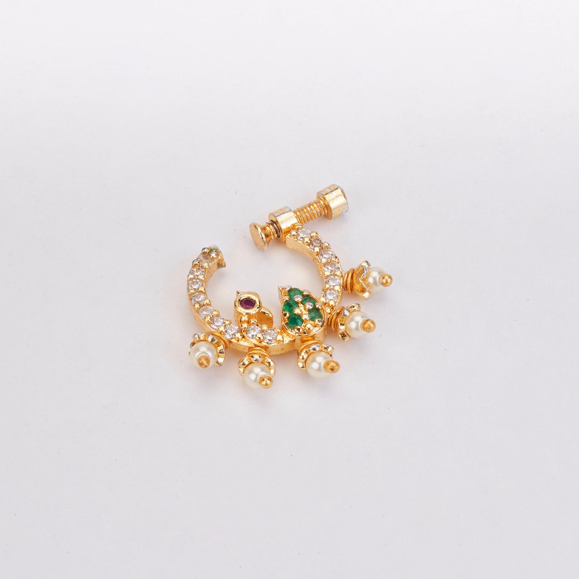 Enchanting Emerald Nose Pin - Opal Touch