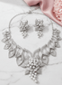 Enchanting Flower Petals Rhodium Necklace - Opal Touch