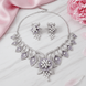 Enchanting Flower Petals Rhodium Necklace - Opal Touch
