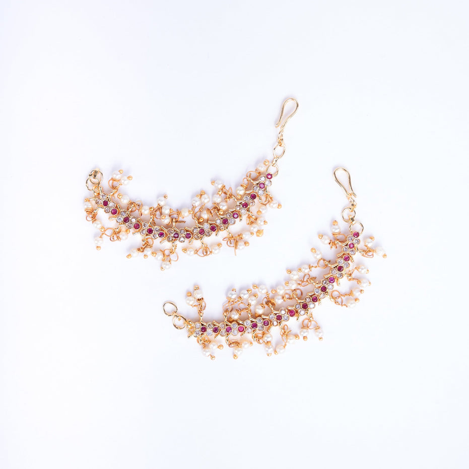 Opal Touch - Enchanting Pearl Alloy Ear Chain - Ear chain (Matil)