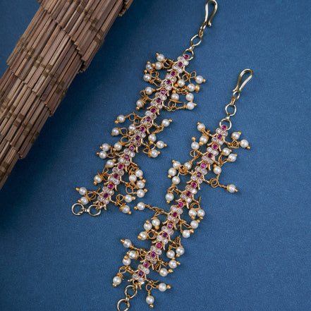 Opal Touch - Enchanting Pearl Alloy Ear Chain - Ear chain (Matil)