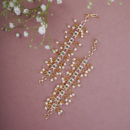 Opal Touch - Enchanting Pearl Alloy Ear Chain - Ear chain (Matil)
