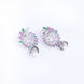 Opal Touch - Enchanting Red-Green Harmony: Brass Rhodium CZ Earrings - Earrings