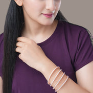 Enchanting White Rose Gold Bangles (Pack of 4) - Opal Touch