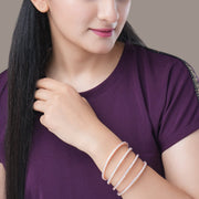 Enchanting White Rose Gold Bangles (Pack of 4) - Opal Touch