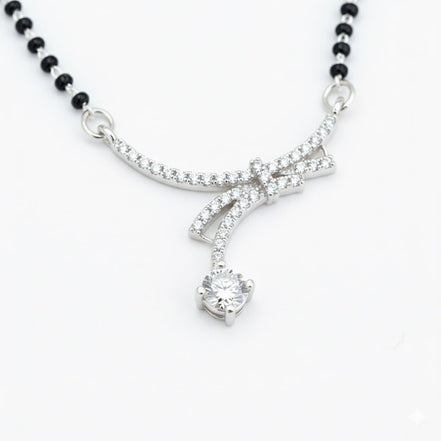 Eternal Bond Rhodium Mangalsutra - Opal Touch