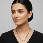 Eternal Bond Rhodium Mangalsutra - Opal Touch