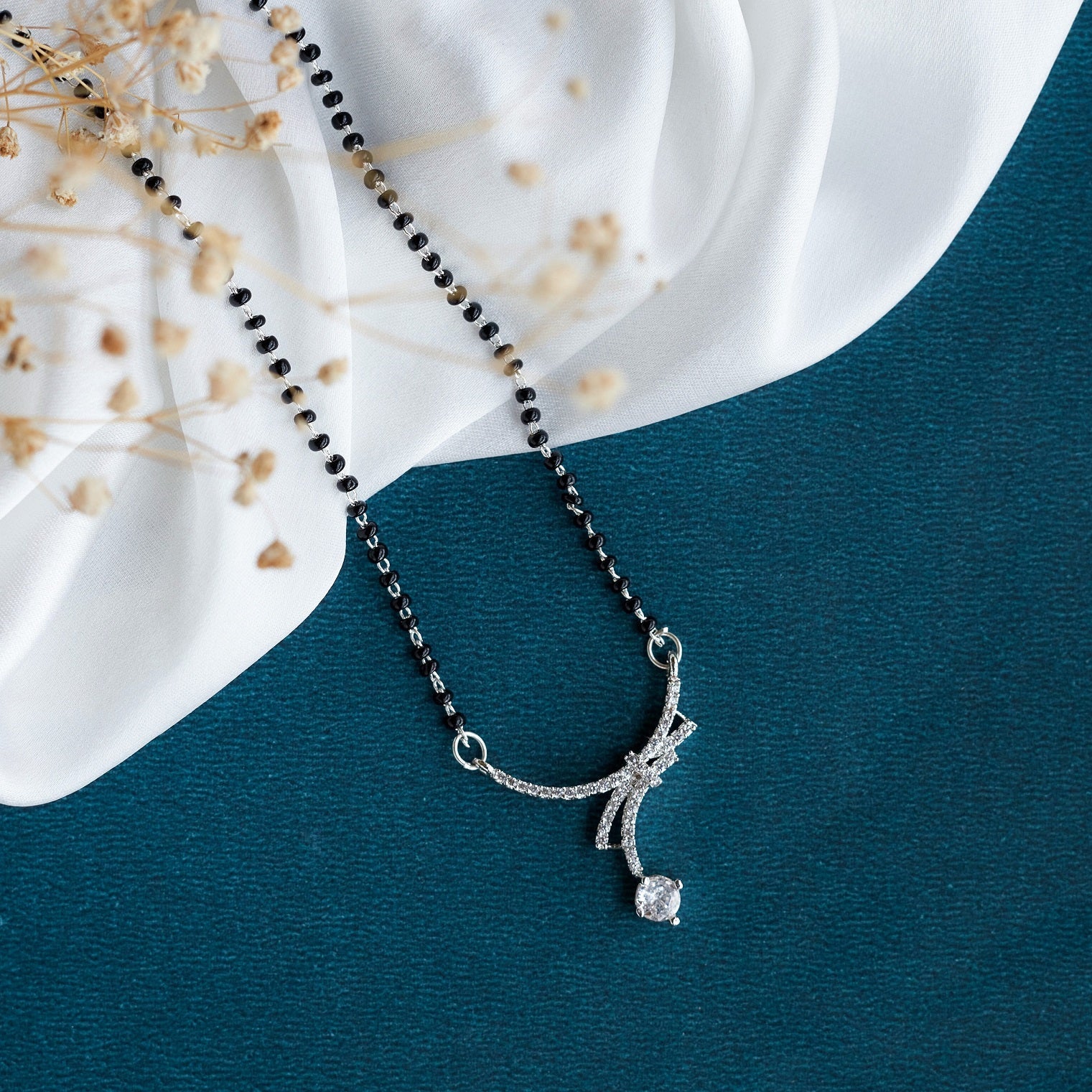 Mangalsutra - Eternal Bond Rhodium Mangalsutra - Opal Touch