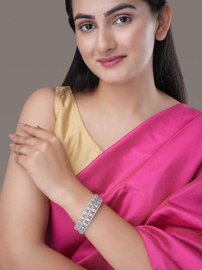 Bangles - Eternelle Grace Rhodium Bangles - Opal Touch