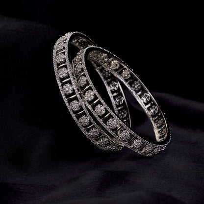 Bangles - Eternelle Grace Rhodium Bangles - Opal Touch