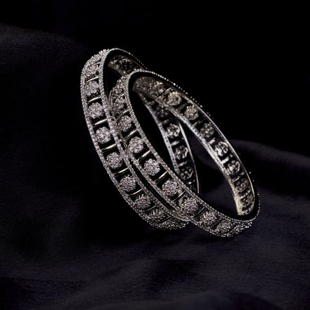 Bangles - Eternelle Grace Rhodium Bangles - Opal Touch