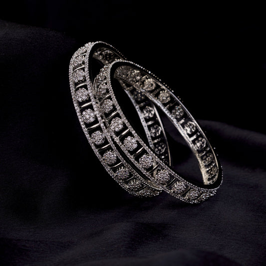 Bangles - Eternelle Grace Rhodium Bangles - Opal Touch