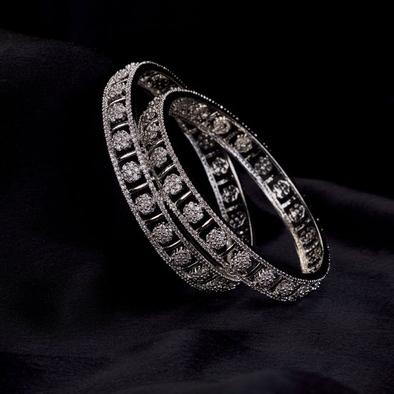 Bangles - Eternelle Grace Rhodium Bangles - Opal Touch