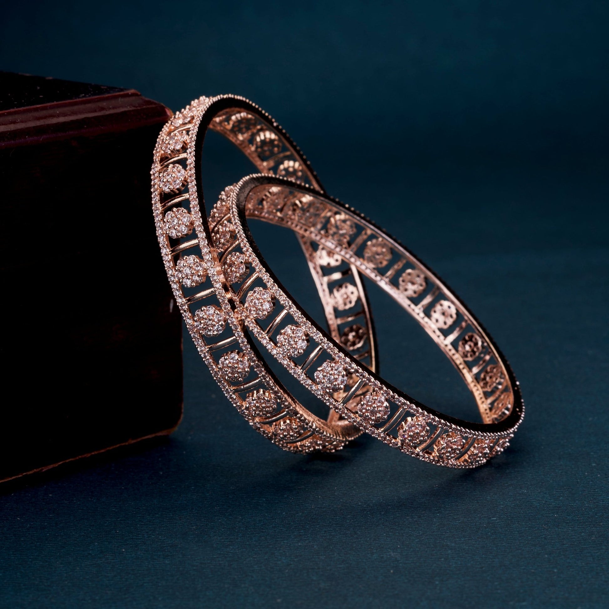 Bangles - Eternelle Grace Rose Gold Bangles - Opal Touch