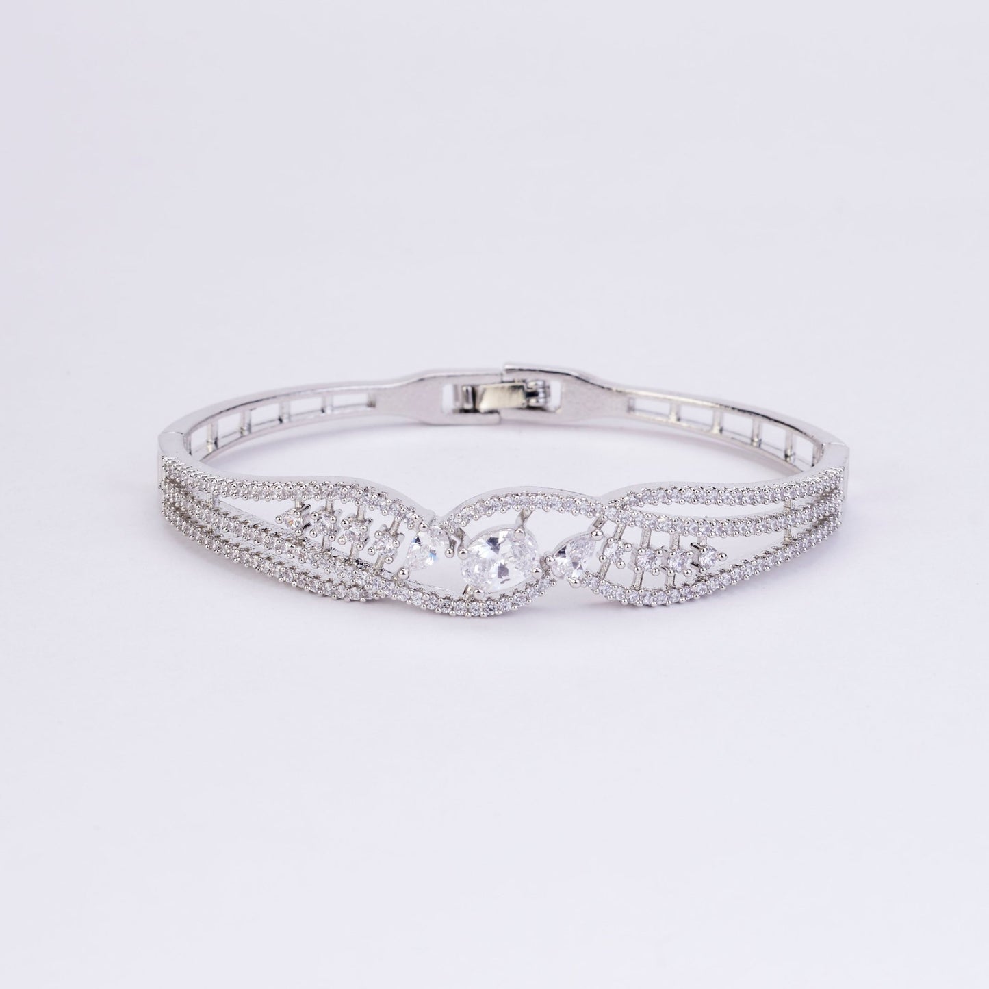 Bracelet - Eternity Spark Rhodium Plated Bracelet - Opal Touch