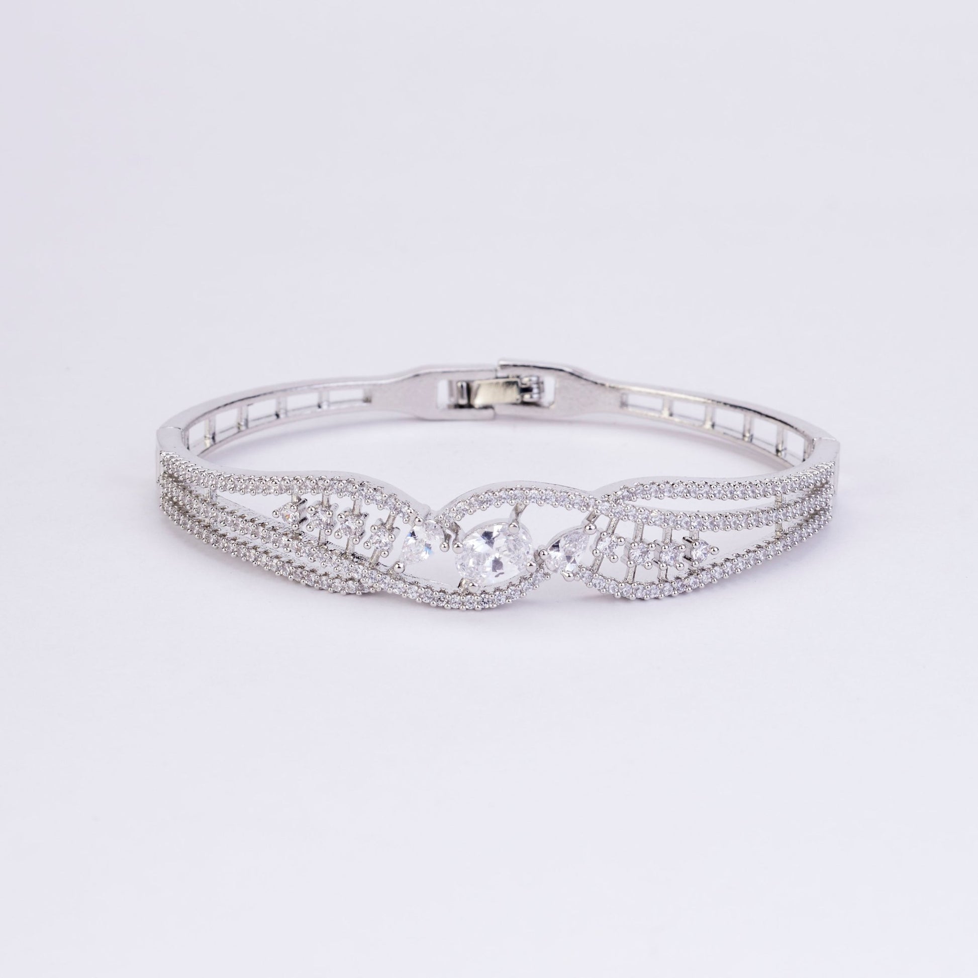 Bracelet - Eternity Spark Rhodium Plated Bracelet - Opal Touch