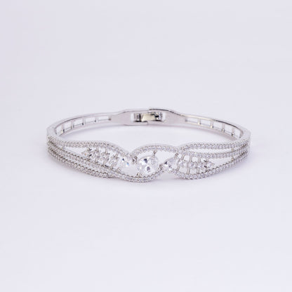 Bracelet - Eternity Spark Rhodium Plated Bracelet - Opal Touch