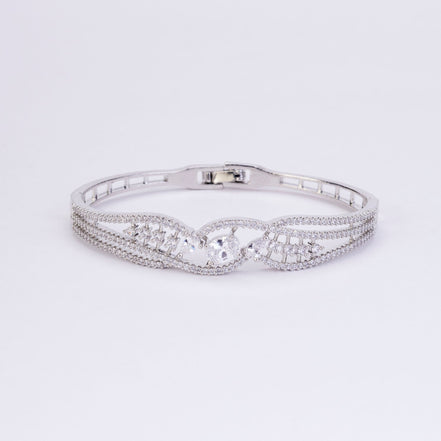 Bracelet - Eternity Spark Rhodium Plated Bracelet - Opal Touch